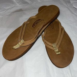 Women’s Brown Rainbow Brand Flip Flops- (Size LARGE) fits sizes 10.5-11.5 NEW